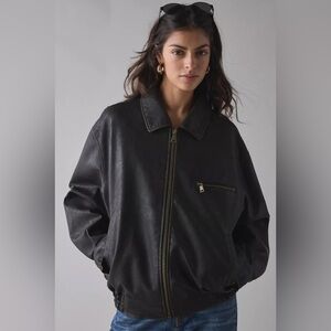 Urban Outfitters BDG Billie Faux Leather Oversized Bomber Jacket